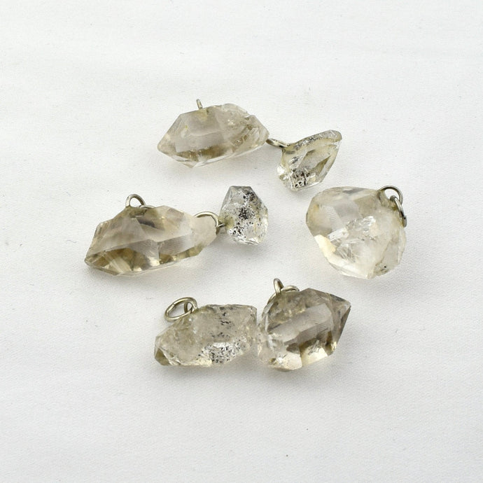 Herkermer-diamant, dubbeleinder bergkristal trommelsteenhangers
