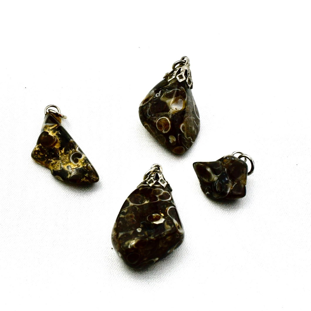 Turritella-agaat trommelsteenhangers