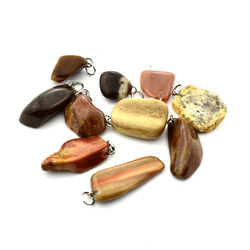 Versteend hout trommelsteenhangers - Maandaanbieding Augustus